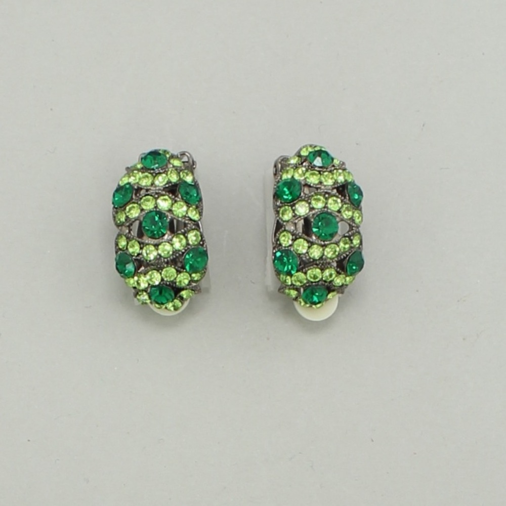 Victorian Crystal Clip on Earrings
